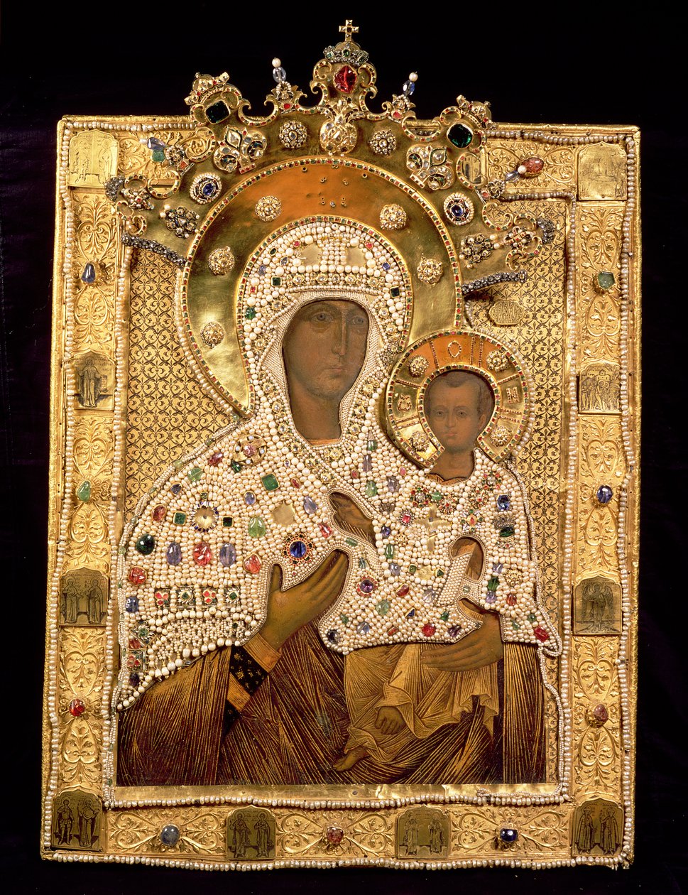 Icon of the Virgin, Smolenskaja Monastery, Moscow by School Russian