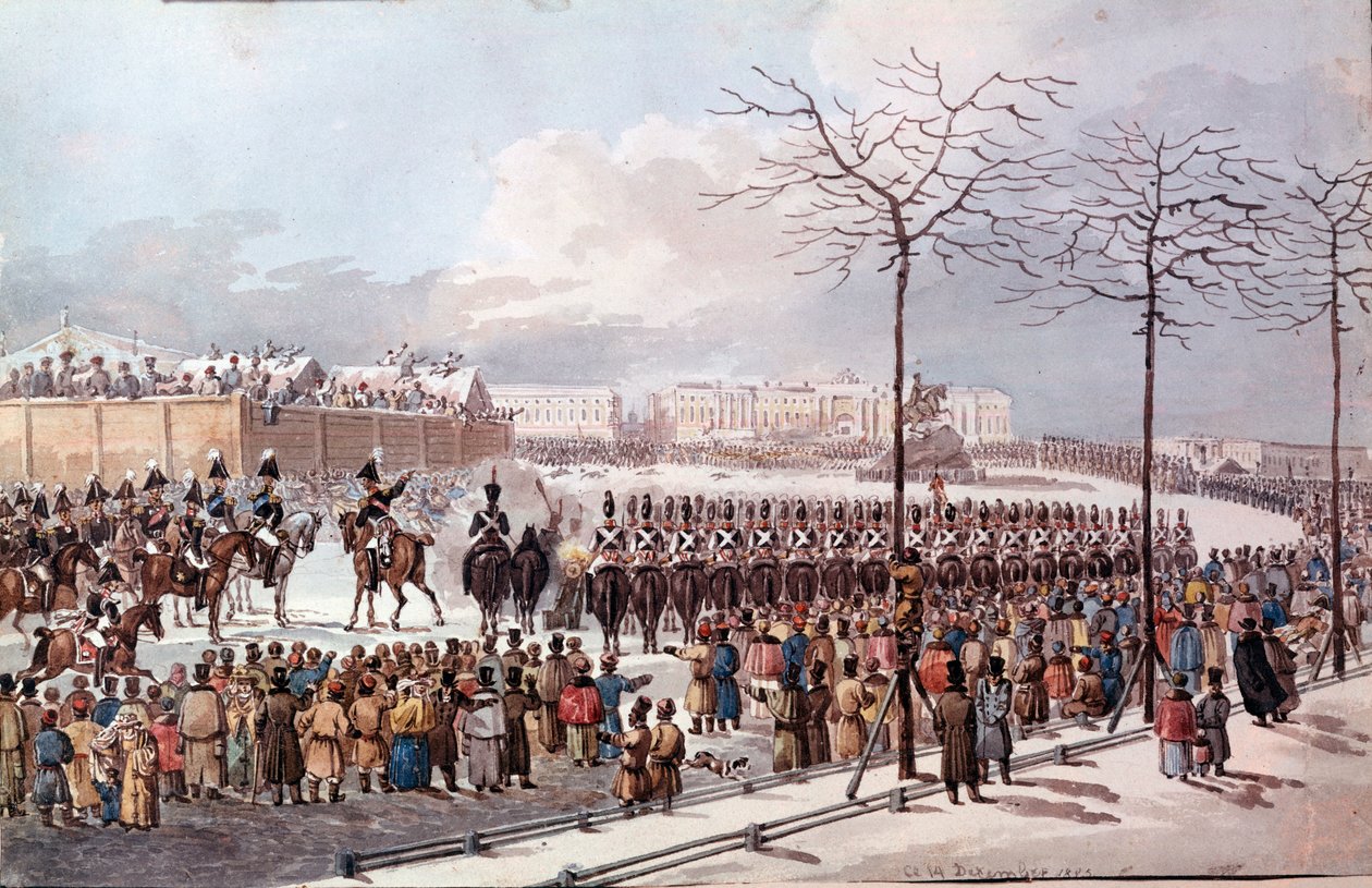 Revolt of the Decembrists in 1825 by School Russian