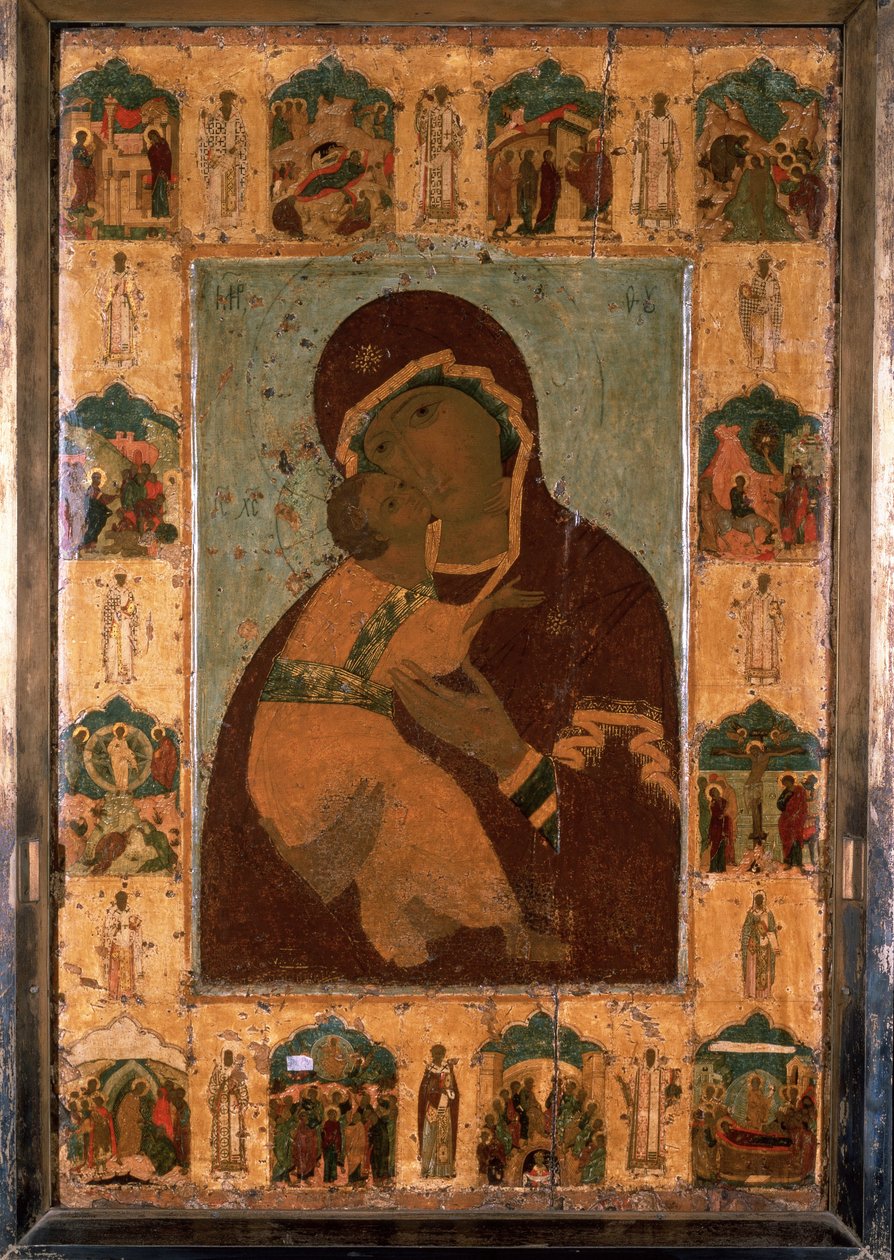 The Virgin of Vladimir. Russian icon, painting on wood, 1514. Cathedral of the Dormition of the Kremlin, Moscow by School Russian