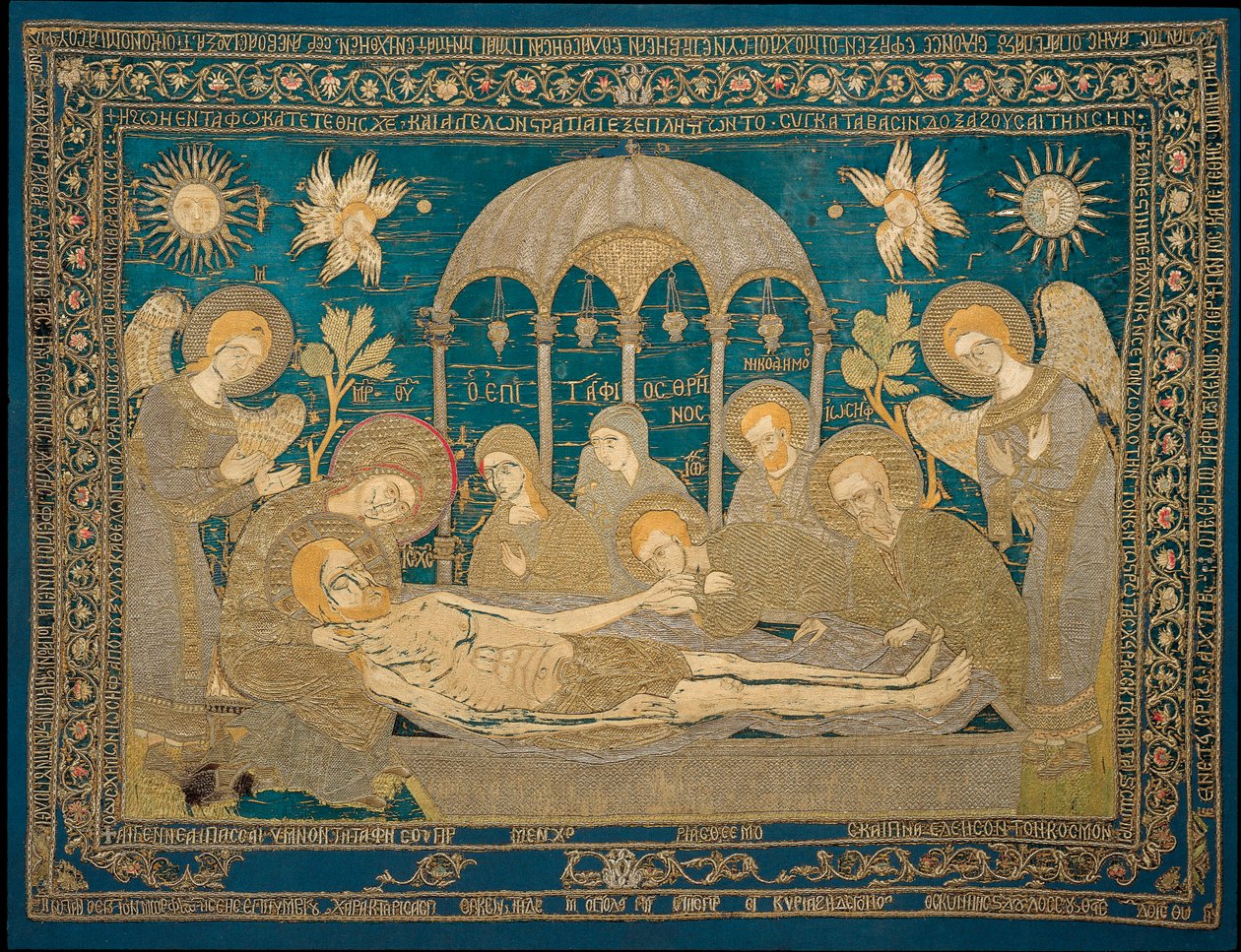 The Entombment - Wool embroidery by an anonymous Russian author by School Russian