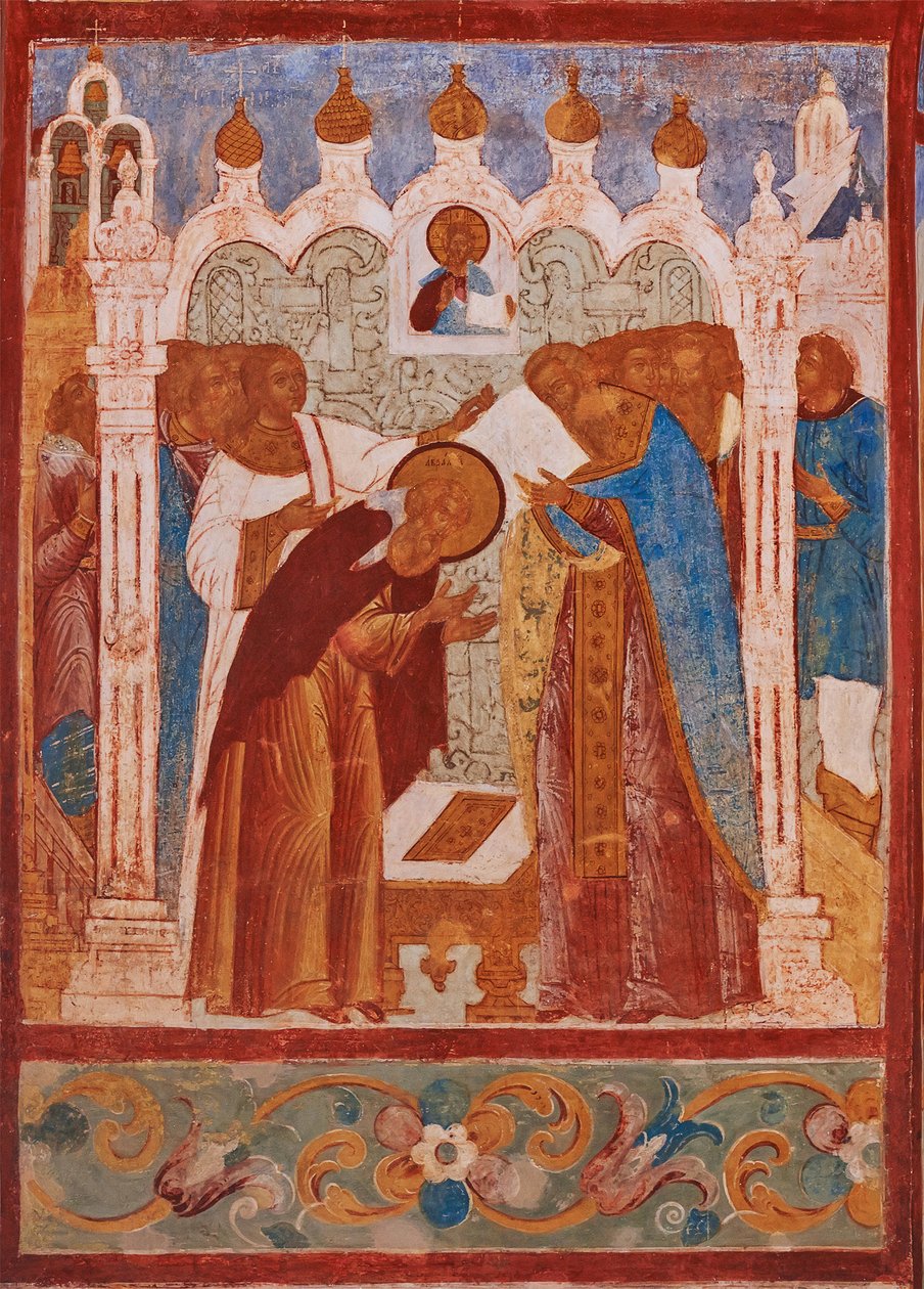 Monastic Consecration of Saint Abraham of Rostov by School Russian
