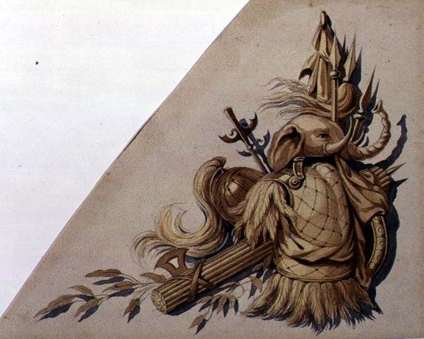 Neo-Classical Trophies of Arms: India, c.1825 by School Russian