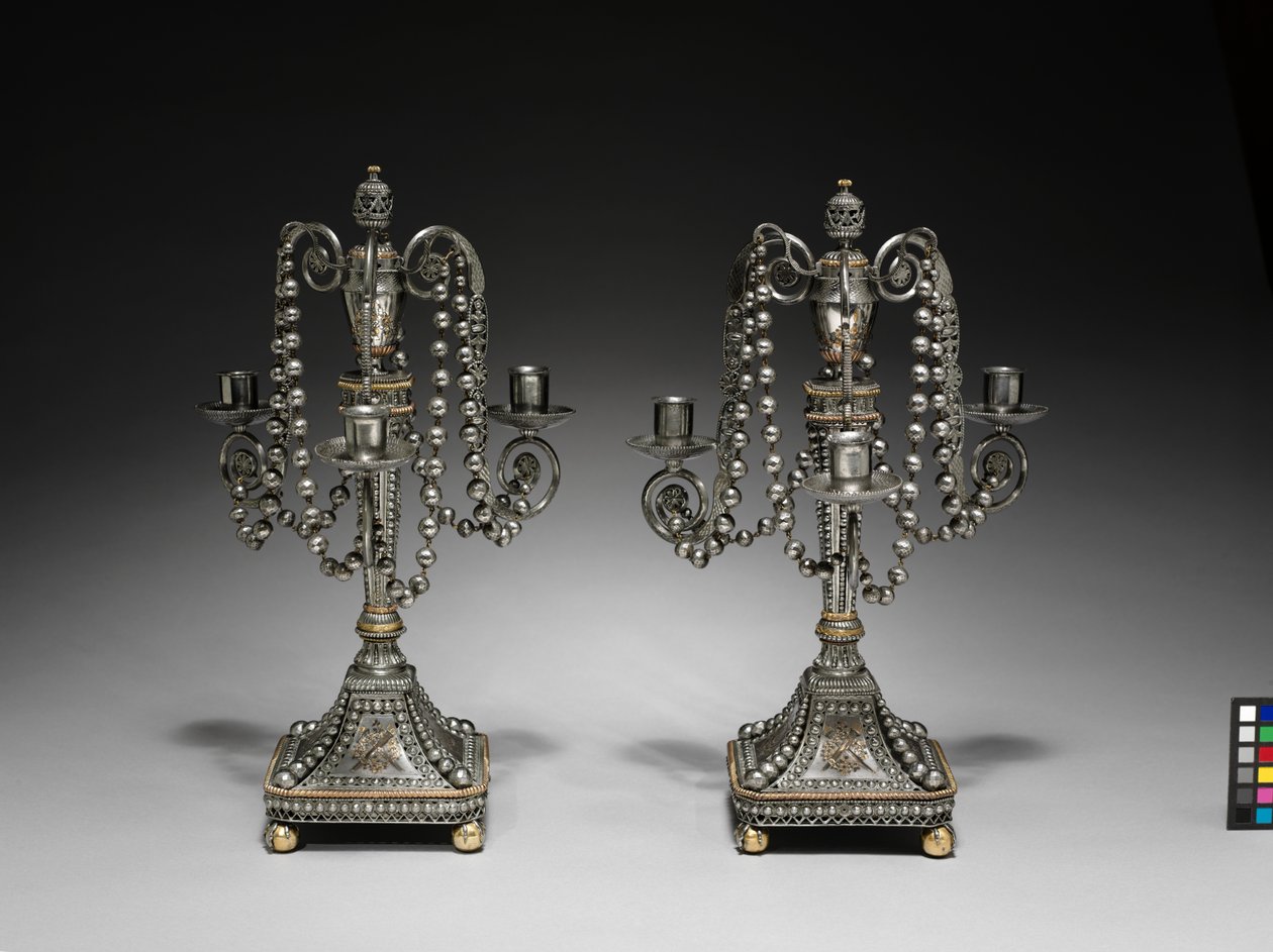Pair of Candelabrum, c.1790-1795 by School Russian