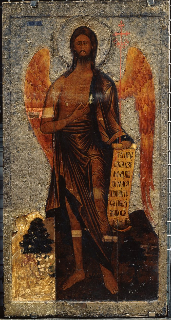 John The Baptist, Angel of the Wilderness. Russian icon, egg tempera on wood, late 16th century by School Russian