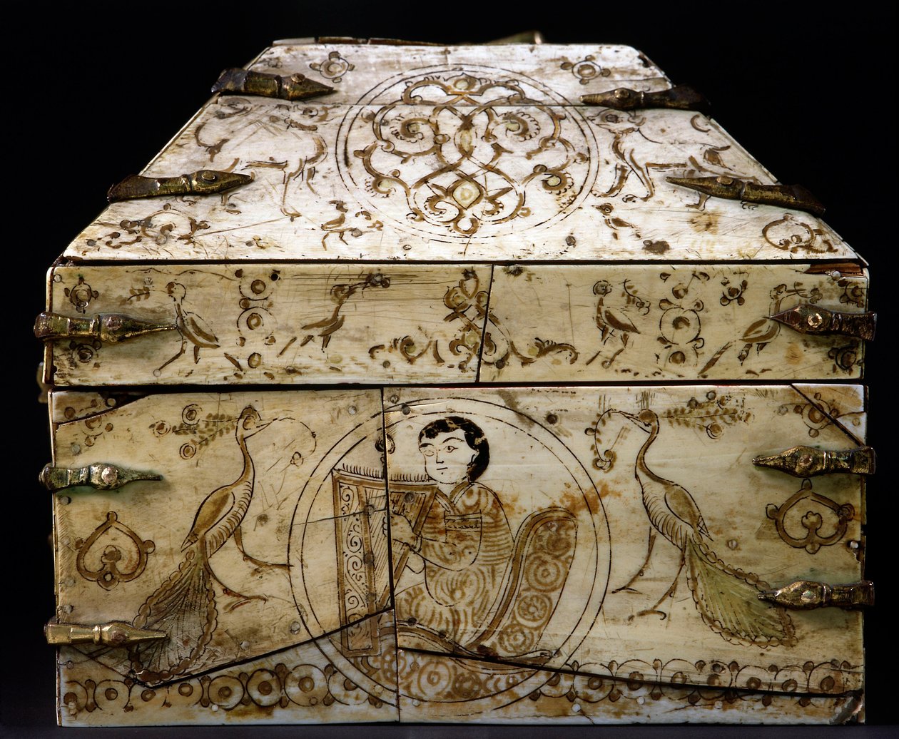 Casket with peacock design by School Sicilian