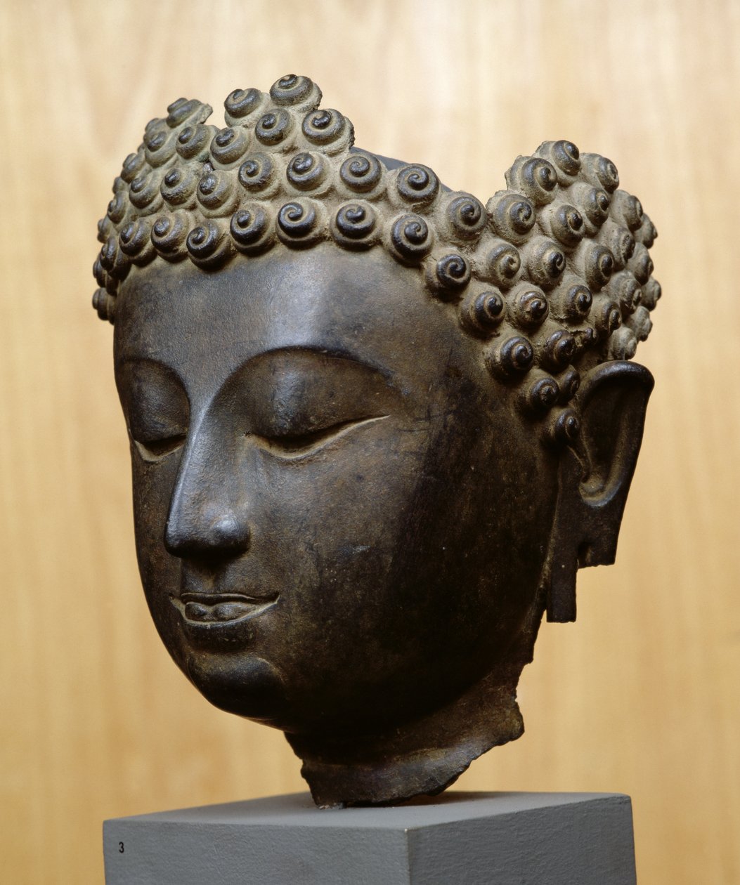 Head of Buddha Looking Down, Lan Na Culture by School Thai