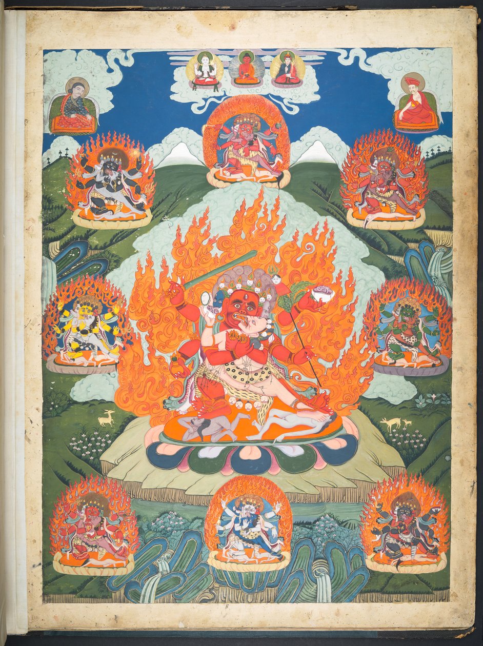 One of 12 drawings depicting Tibetan deities by a Tibetan artist, probably at Lhasa, c.1800 by School Tibetan