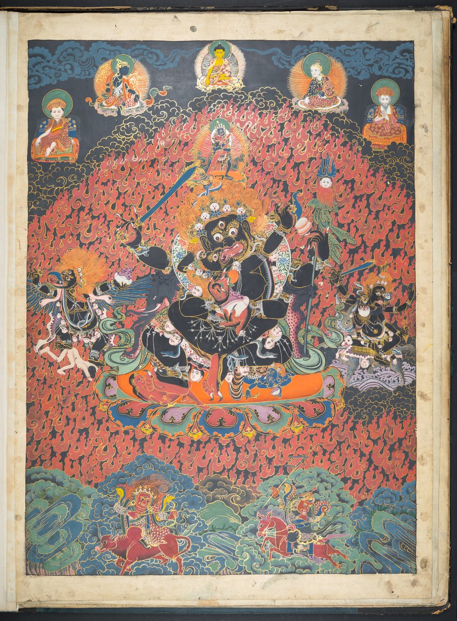 One of 12 drawings depicting Tibetan deities by a Tibetan artist, probably at Lhasa by School Tibetan