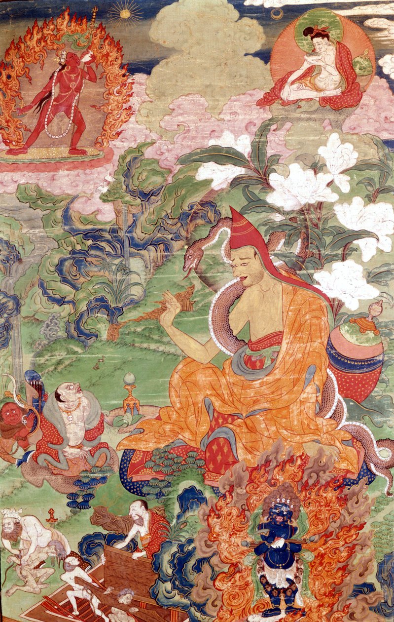 The magician Abhayakava from Bengal, Tibetan Thai-Ka, Musée Guimet, Paris by School Tibetan