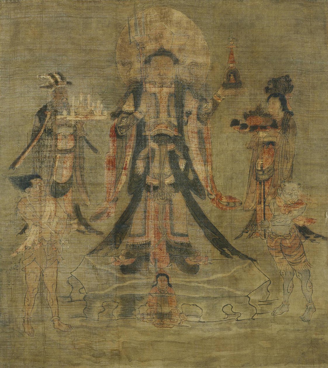 Tibetan Culture: Vaisravana Bishamonten, the Guardian of the North by School Tibetan