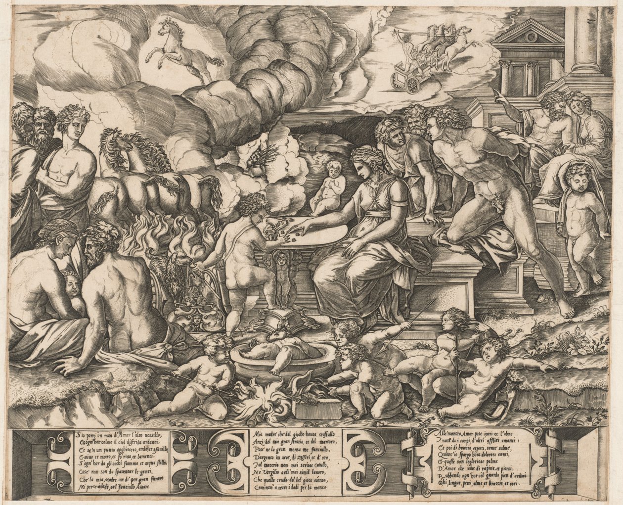 Allegory of Love by School of Marcantonio Raimondi, after Baccio Bandinelli