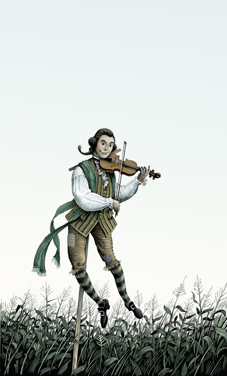 Baroque Violin Scarecrow by Scott McKowen
