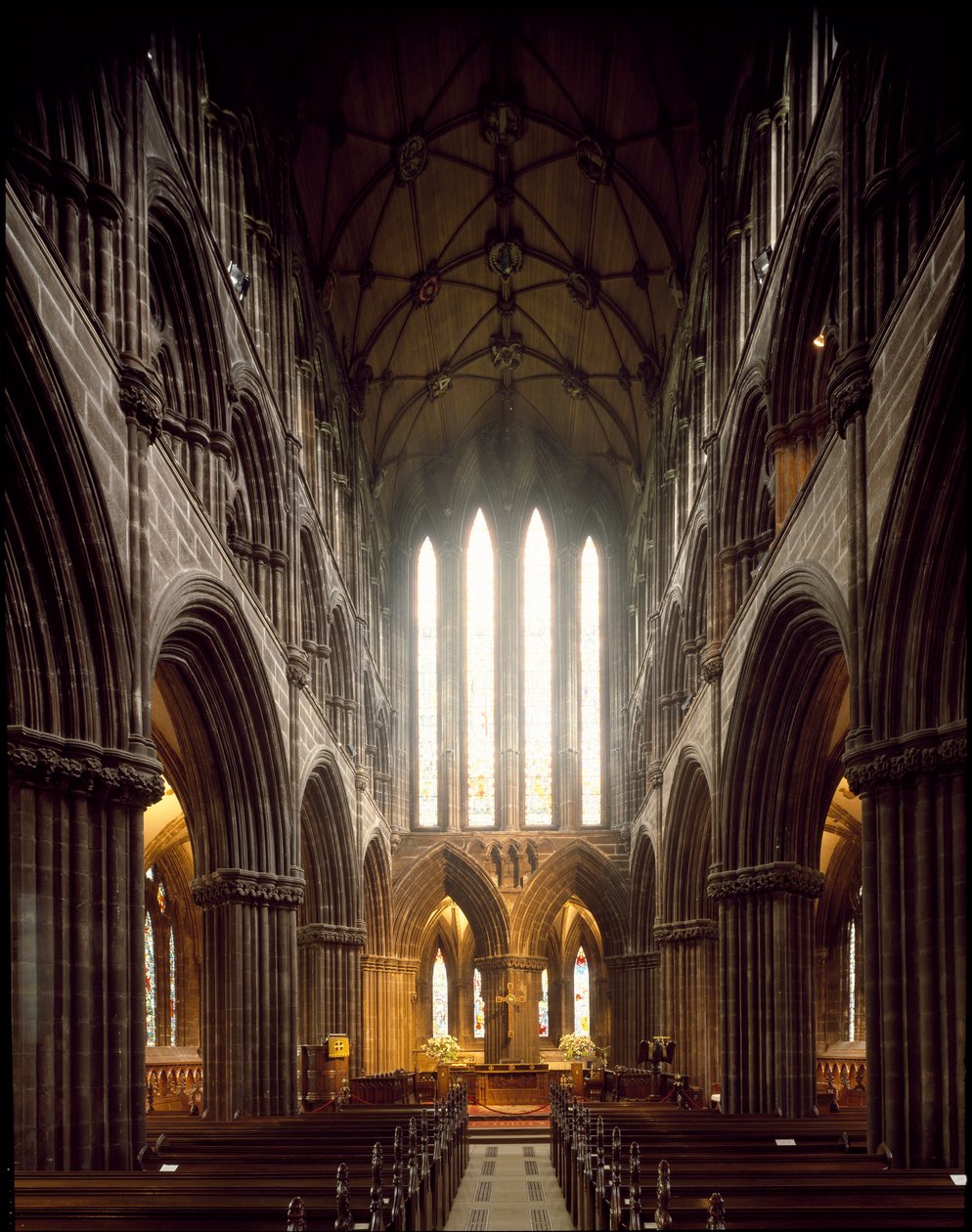 Gothic Art: view of the interior of Glasgow Cathedral. 12th century. Scotland by Scottish School