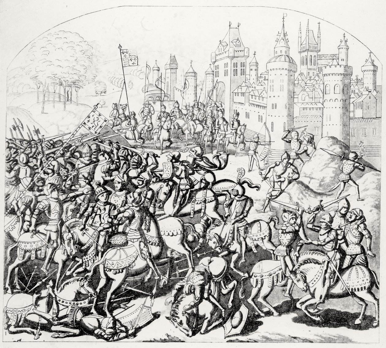 King David of Scotland (1084-1153) comes with a great army before Newcastle-upon-Tyne, 1138 by Scottish School
