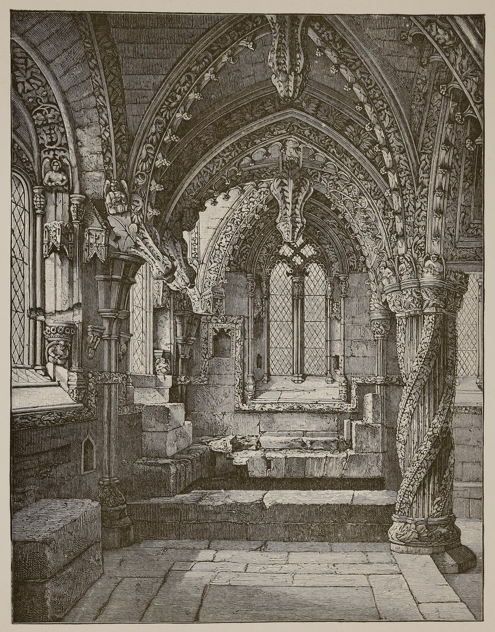 South-east corner of Lady Chapel, Rosslyn by Scottish School