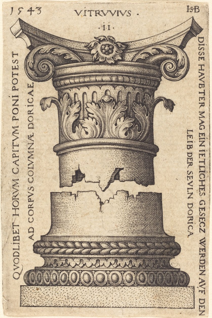 Capital and Base of a Column by Sebald Beham