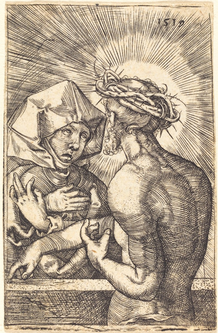 Christ Crowned with Thorns Speaking with His Mother by Sebald Beham