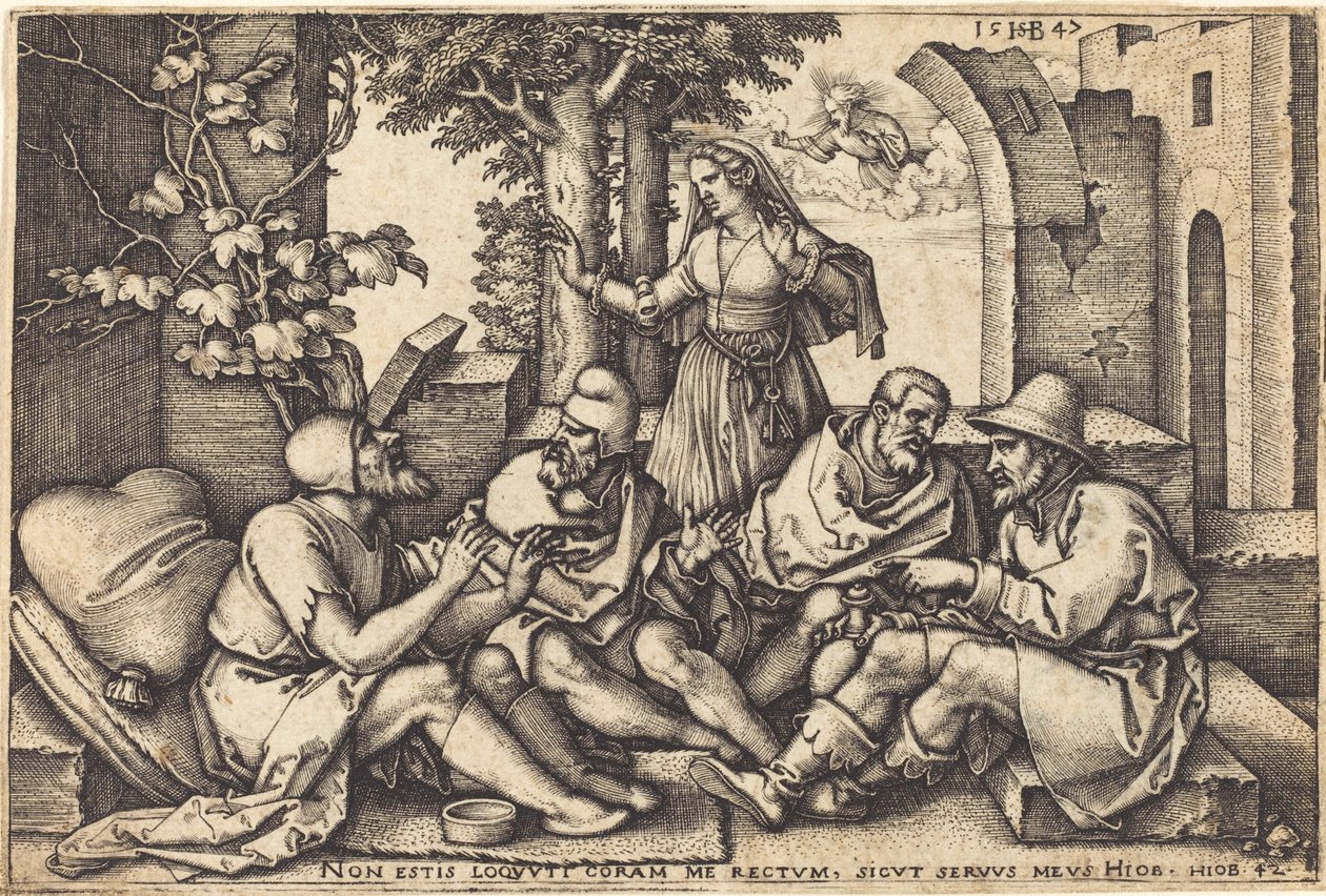Job Conversing with His Friends by Sebald Beham