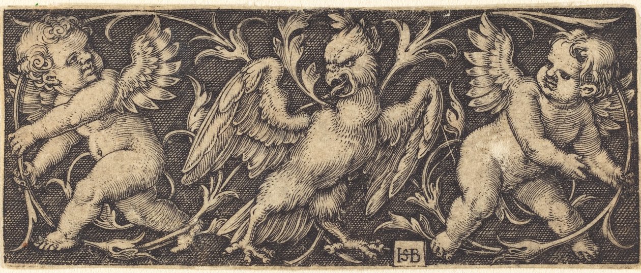 Ornament with Eagle and Two Genii by Sebald Beham