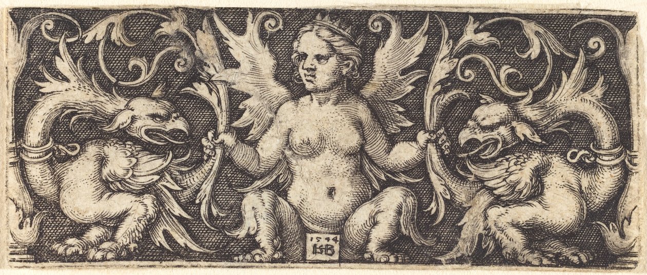 Ornament with Female Demon by Sebald Beham