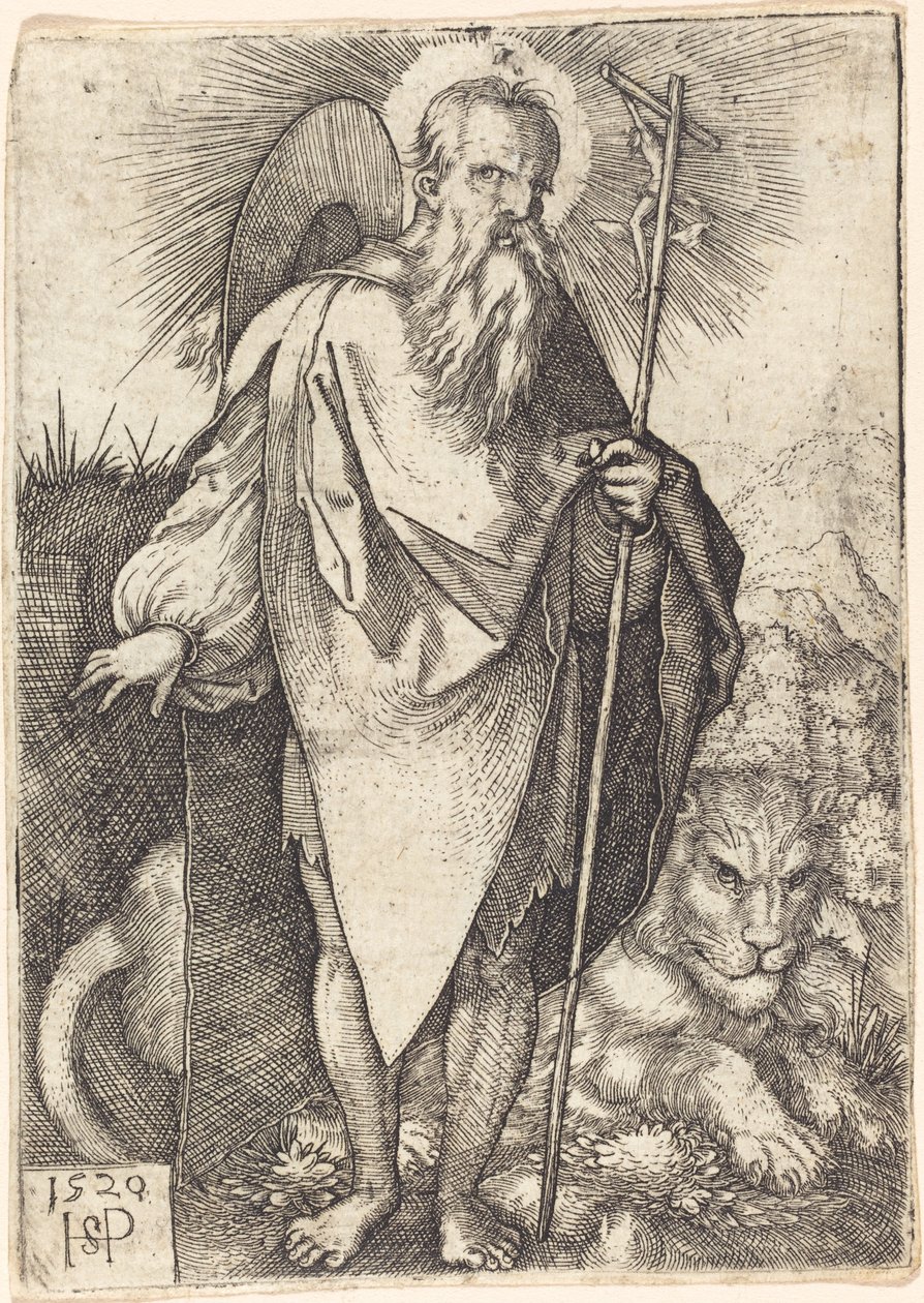Saint Jerome Standing by Sebald Beham