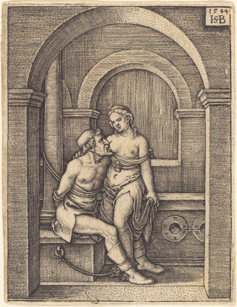Simon and His Daughter by Sebald Beham