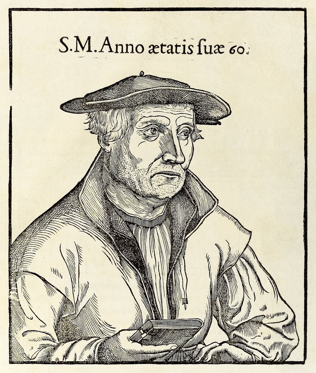 Portrait of Sebastian Munster from a 1550 edition of his Cosmographia by Sebastian Munster