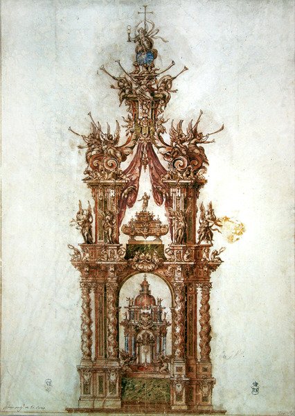 Study for the altar of St Isidore in the Church of San Andres, Madrid by Sebastian de Herrera Barnuevo