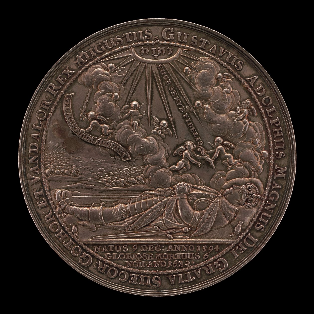 Death of Gustavus II Adolphus, King of Sweden [obverse], 1634 by Sebastian Dadler