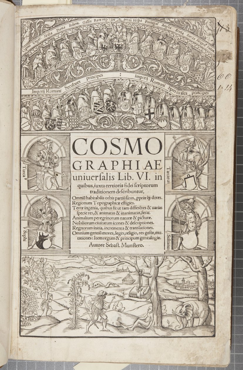 Title page of Cosmographia, 1544 by Sebastian Munster