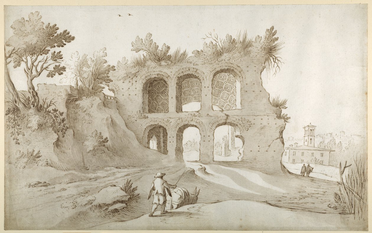 Basilica of Constantine. Entrance Wall in a Fantastic Setting by Sebastian Vrancx