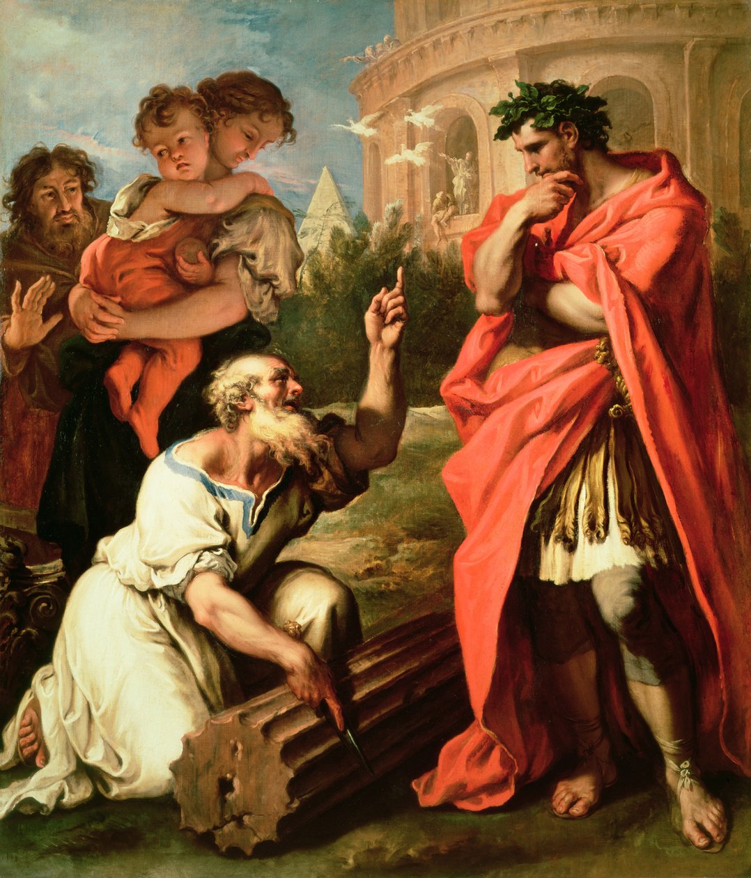 Tarquin the Elder consulting Attus Nevius the Augur by Sebastiano Ricci