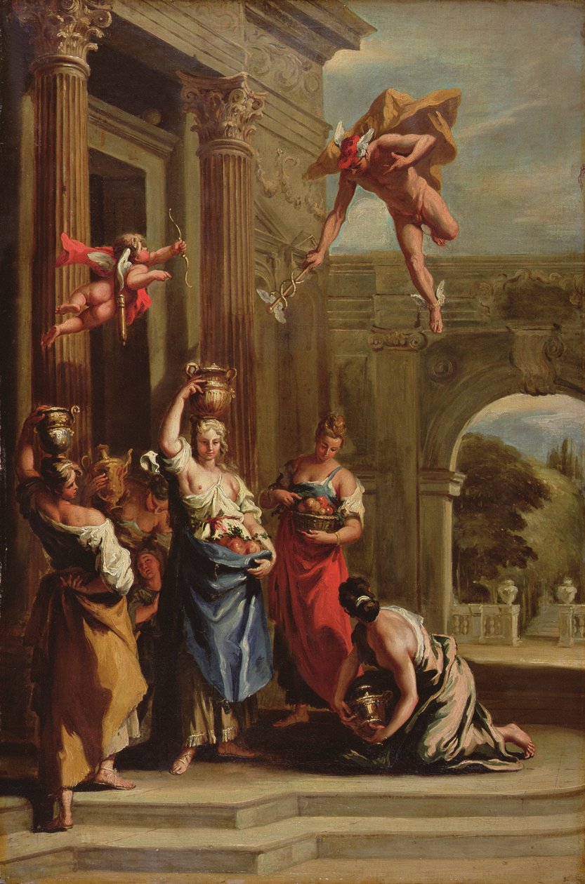 Mercury, Herse and Aglauros by Sebastiano (school of) Ricci