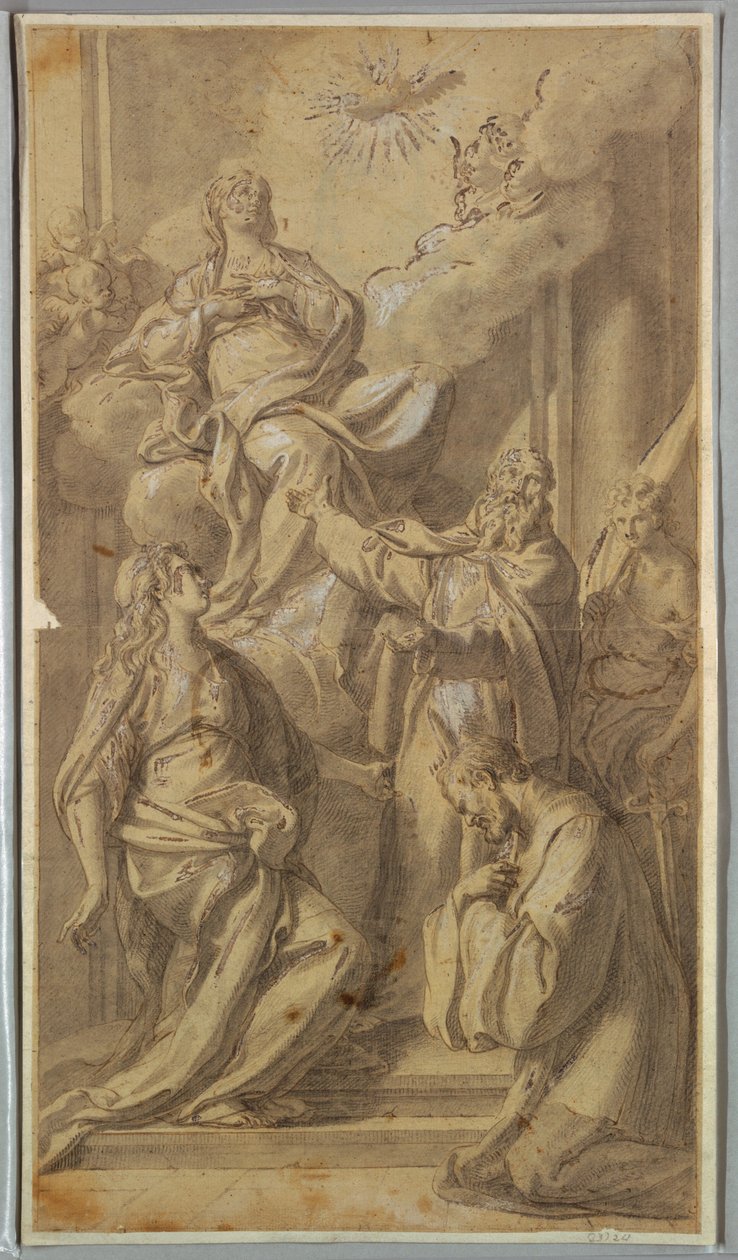 Drawing, Madonna and Saints, ca. 1730 by Sebastiano Conca
