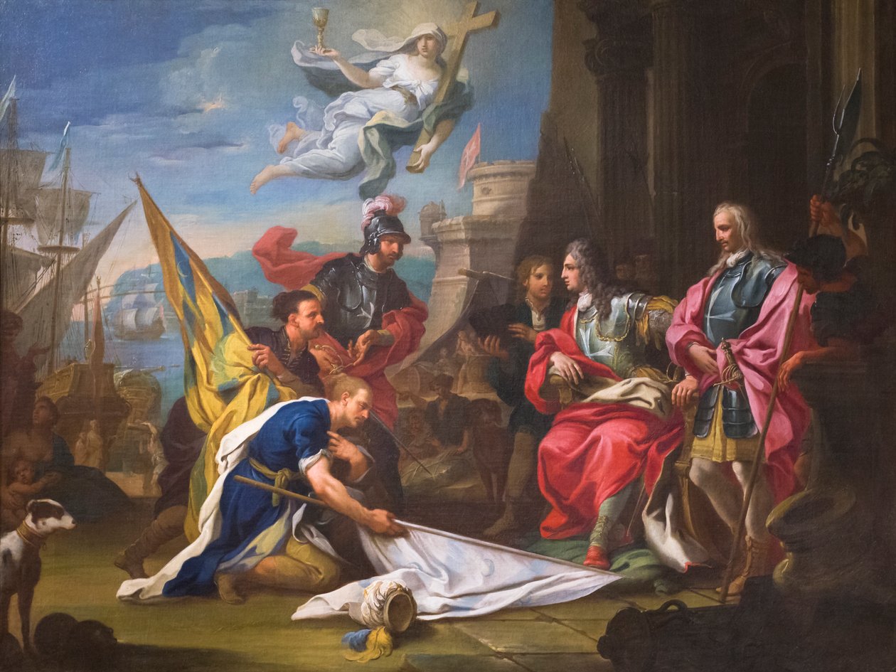 The Grand Master Marcantonio Zondadari Receives the Turkish Standards by Sebastiano Conca
