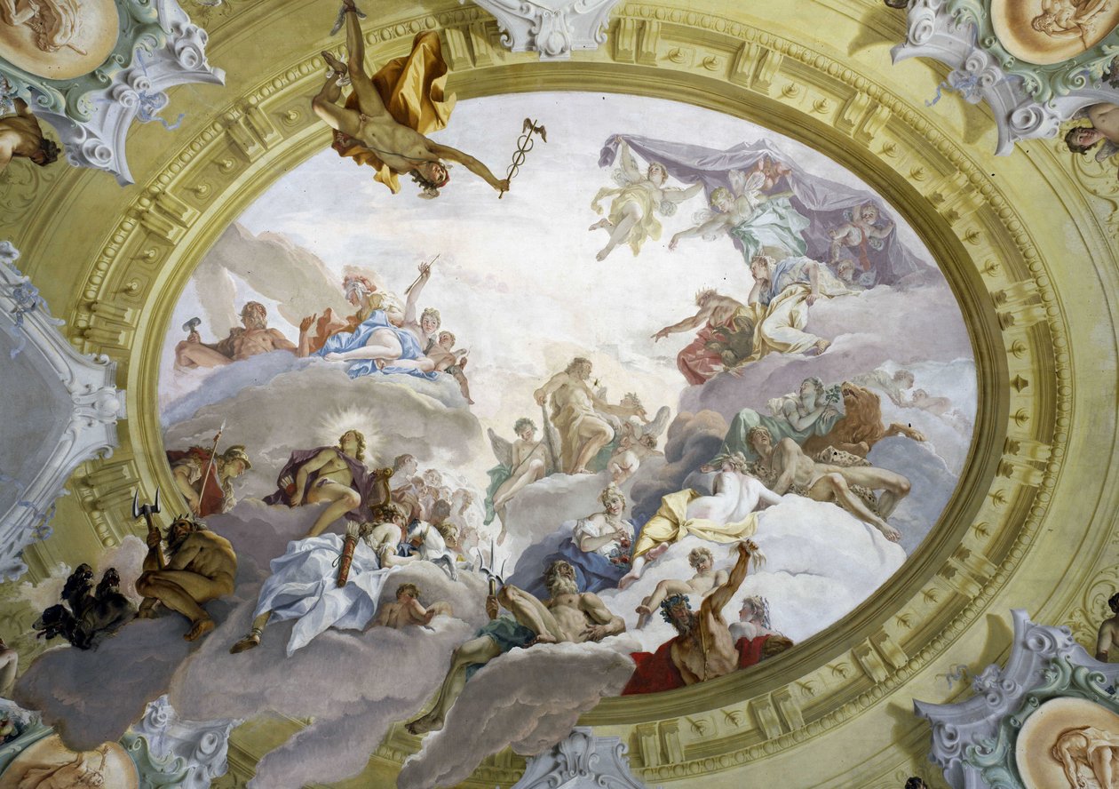 The Apotheosis of Hercules. Fresco by Sebastiano Ricci (1659-1734). Marucelli Fensi Palace, Florence. by Sebastiano Ricci