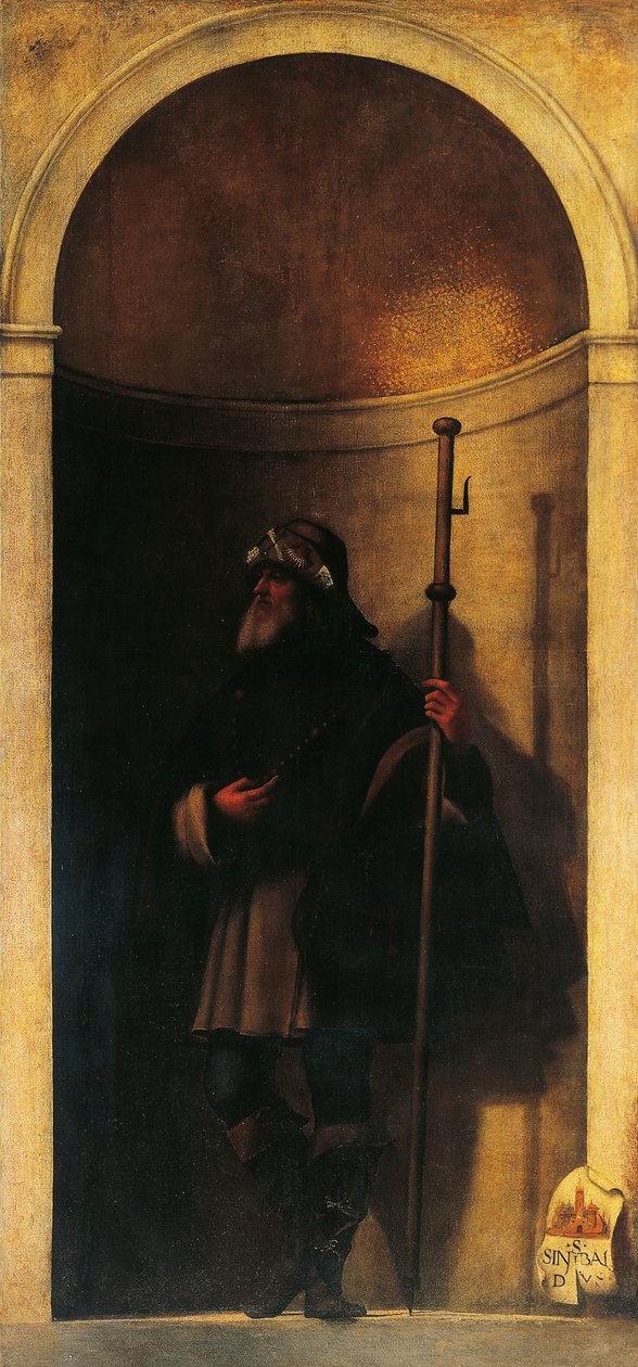 St Sinibald, decoration from organ door by Sebastiano del (c.1485 1547) Piombo