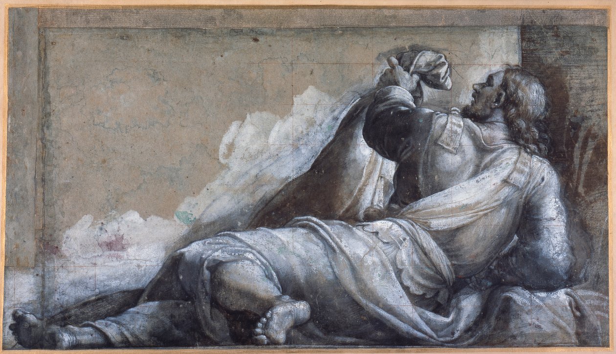 A reclining apostle by Sebastiano del (c.1485 1547) Piombo
