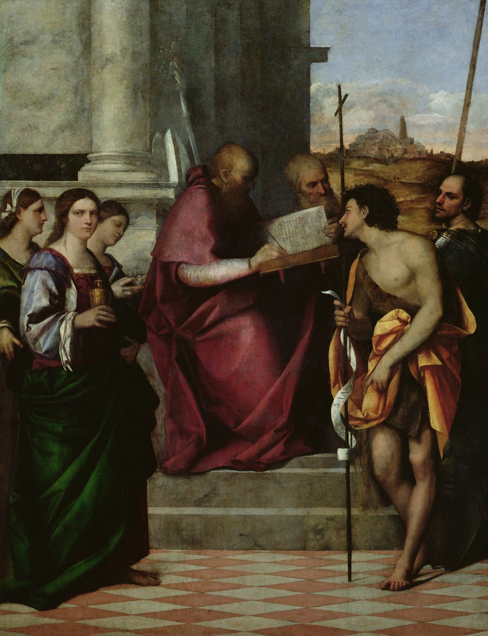 St. John Chrysostomos with SS. Paul, Liberalis, John the Baptist, Cecilia, Catherine and Mary Magdalene by Sebastiano del Piombo