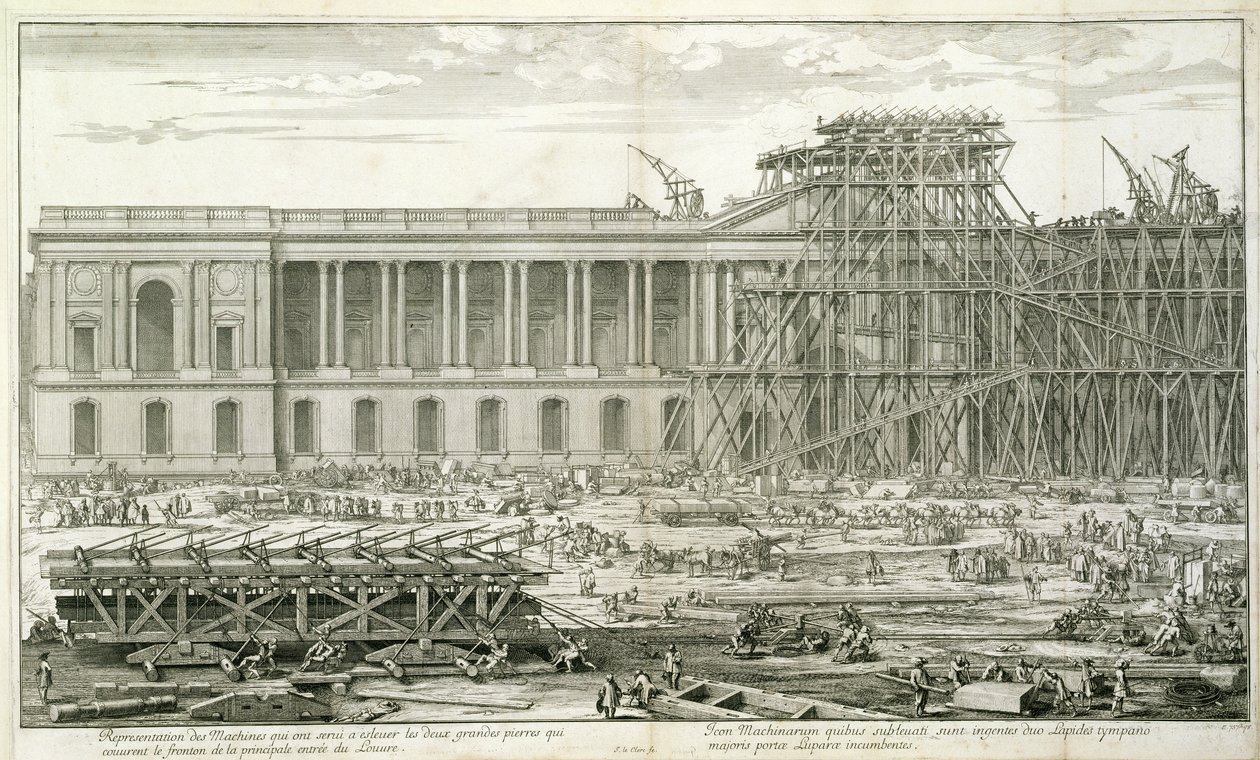 Building of the Main Entrance of the Louvre, Paris by Sebastien I Le Clerc