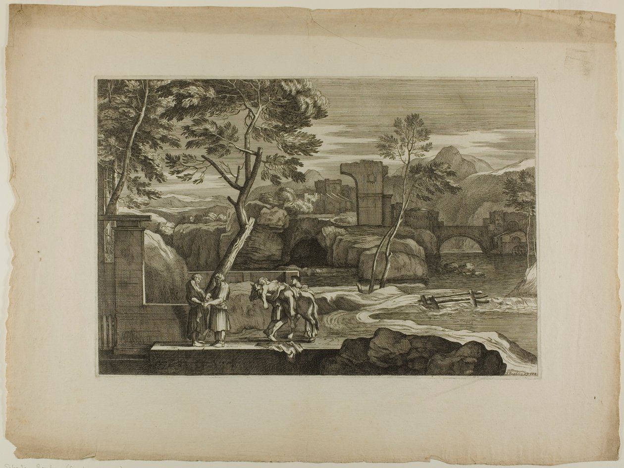 The Good Samaritan Takes the Wounded Man from his Donkey by Sébastien Bourdon