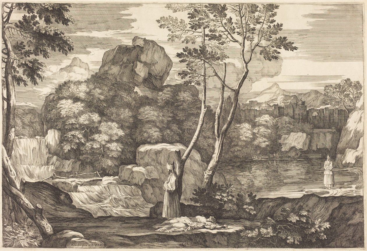 The Levite and the Priest Pass the Man Without Helping Him by Sébastien Bourdon