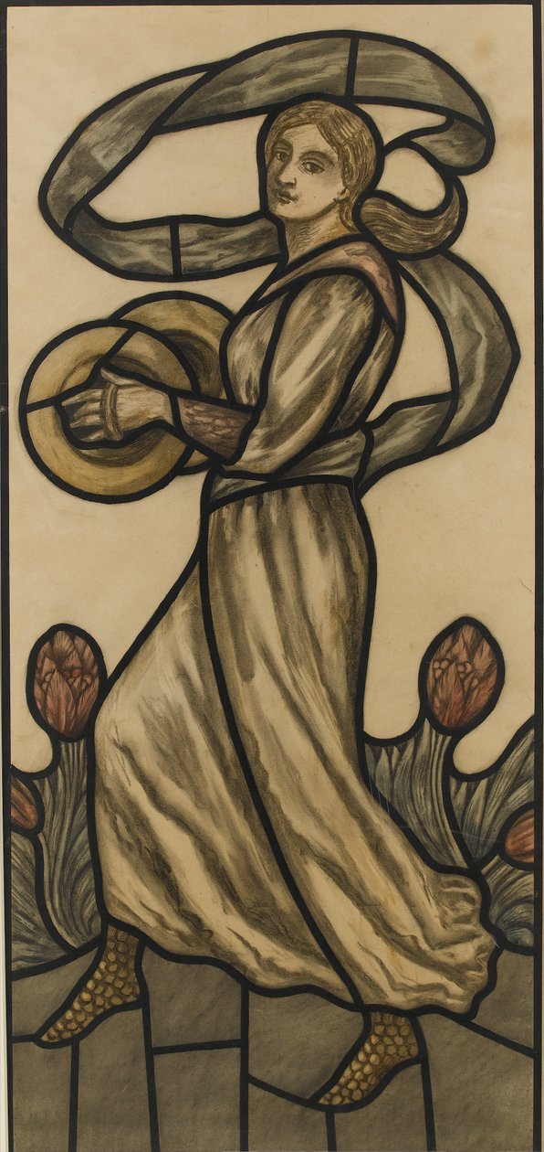 Musician with Cymbals, Design for a Stained Glass Window by Selwyn Image