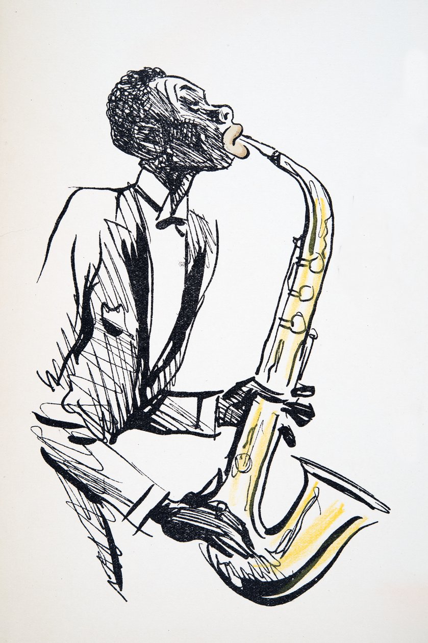 Saxophone Player, from White Bottoms, pub. 1927 by Sem