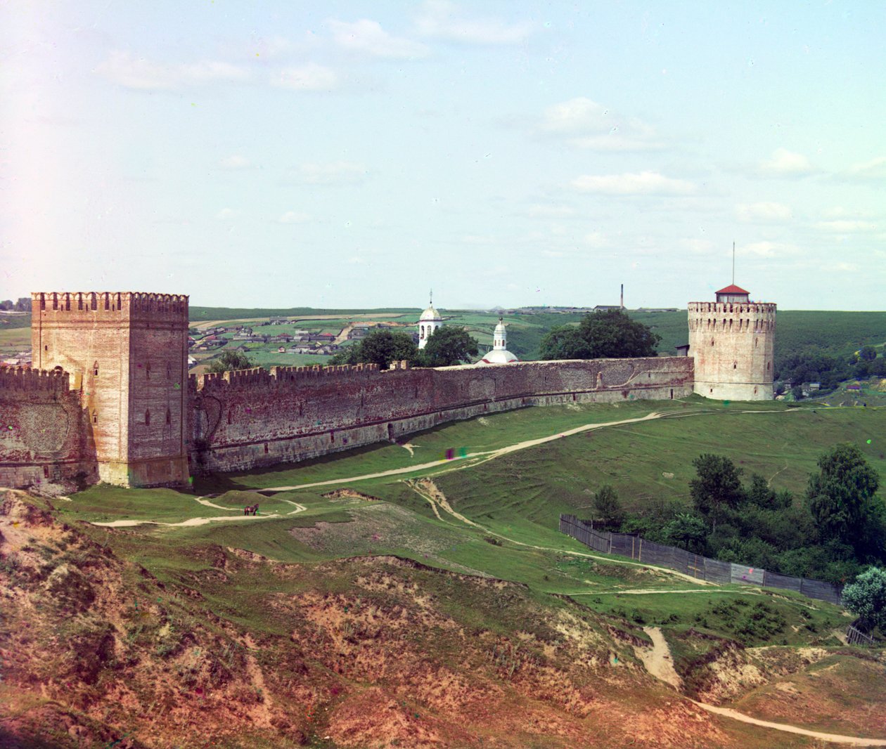 Fortress wall with Veselukha tower. Smolensk, Russia by Sergei Mikhailovich Prokudin Gorskii