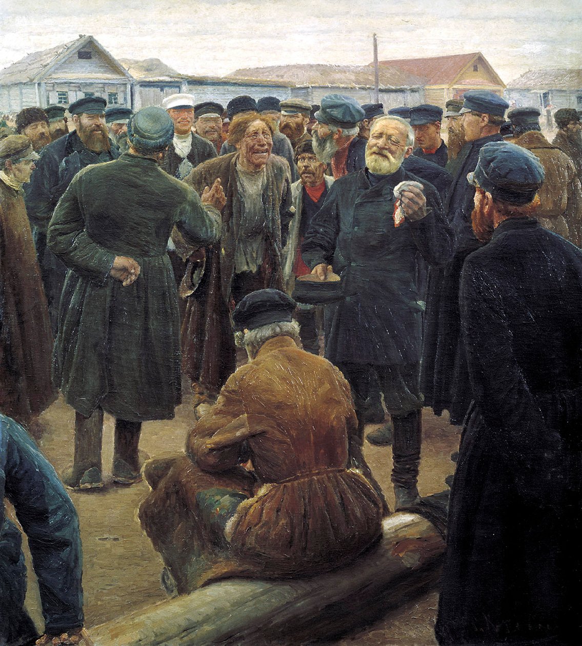 At the country community meeting by Sergei Alexeevich Korovin