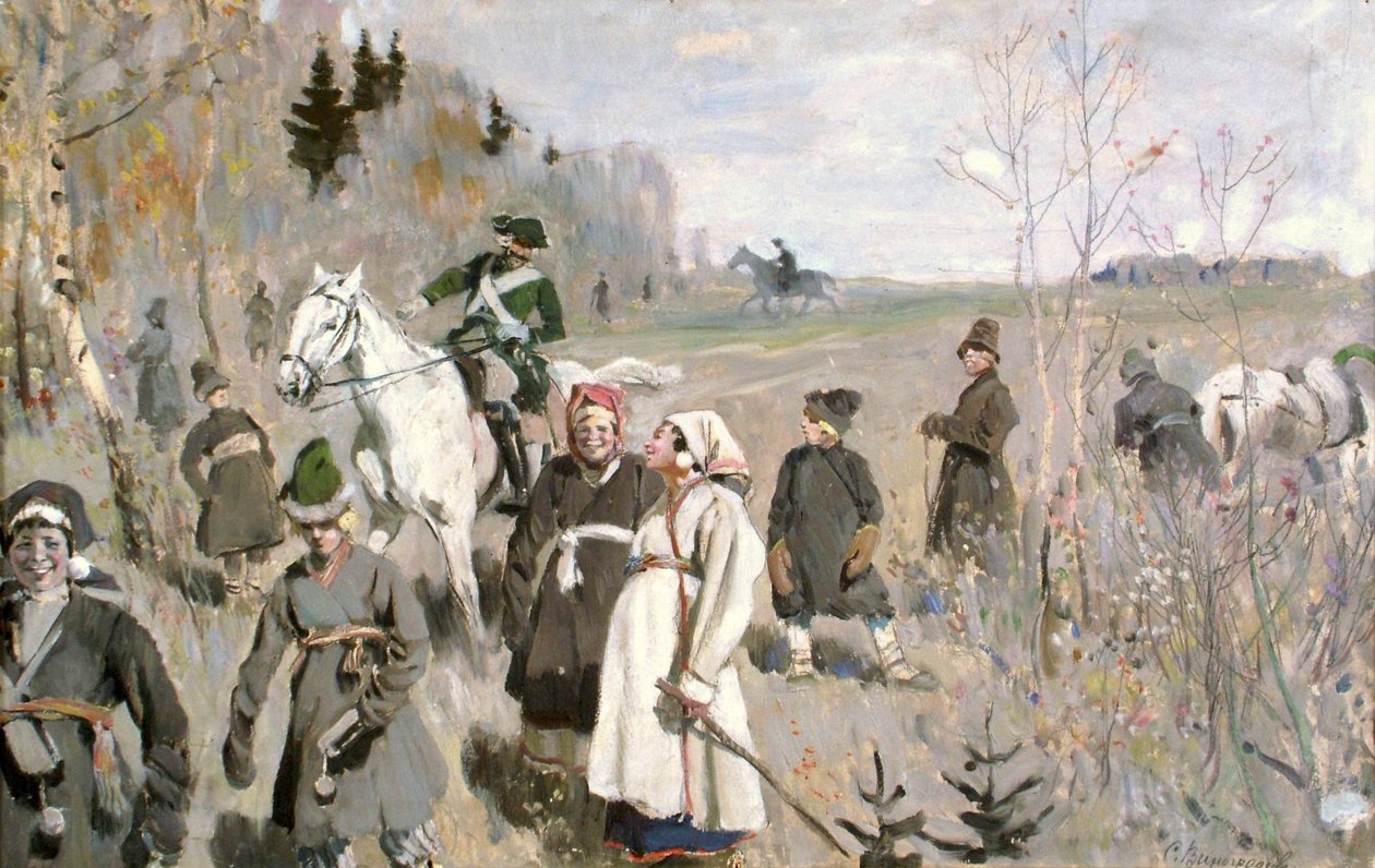 Hunting at the Time of Tsar Peter The Great, 1907 by Sergei Arsenevich Vinogradov
