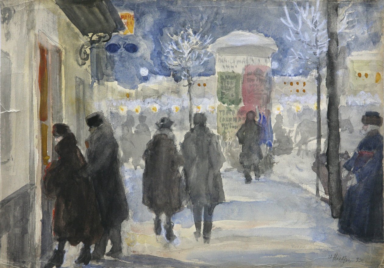 Moscow Street by Sergei Arsenevich Vinogradov