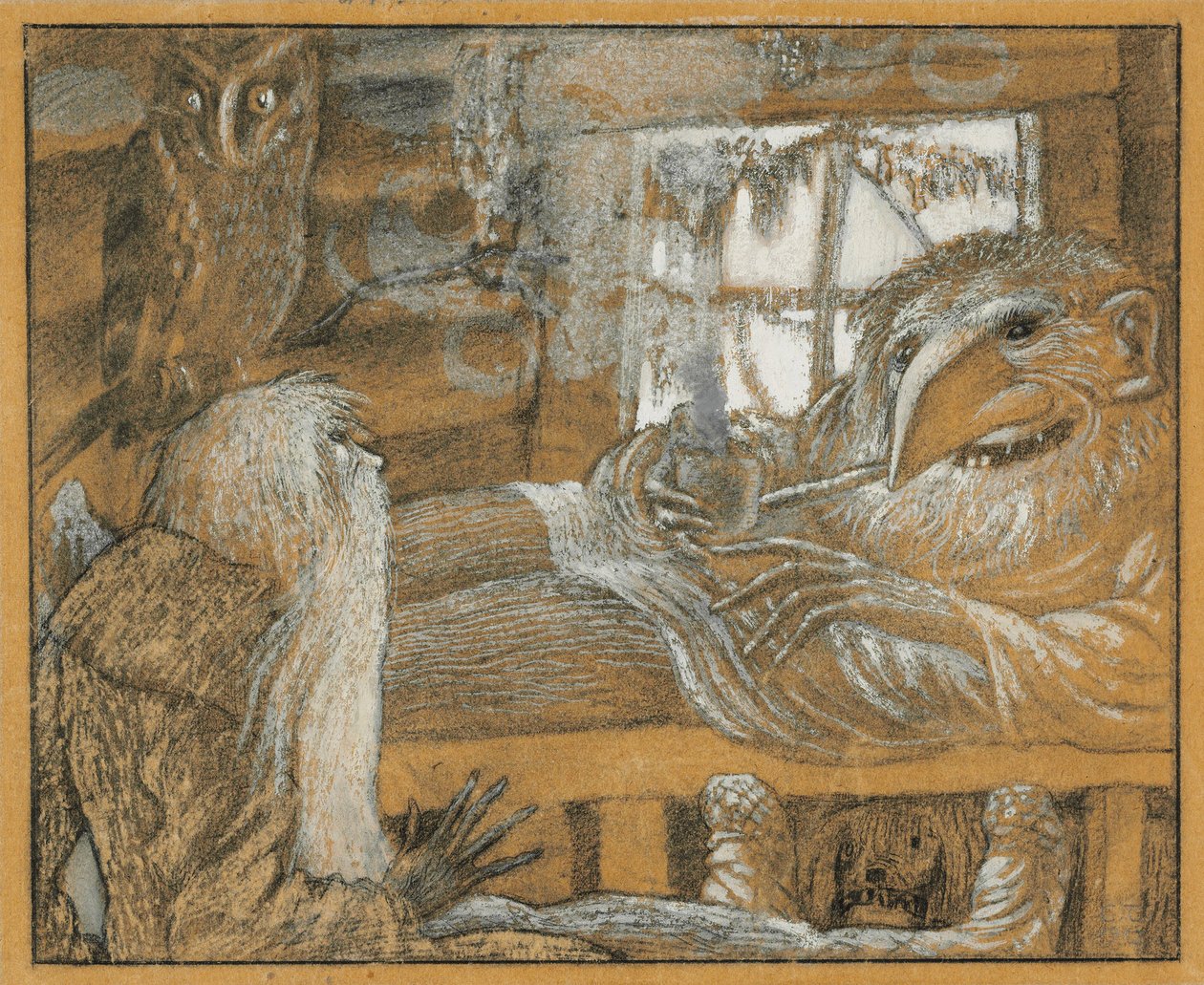 The peasant and the domovoy by Sergei Vasilevich Chekhonin