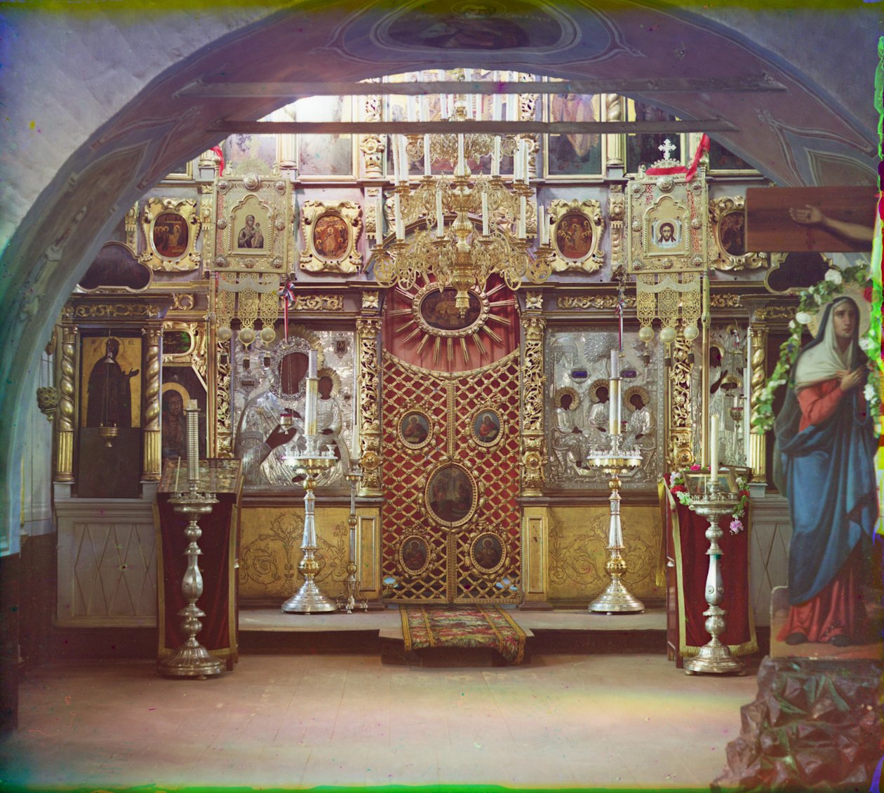 Icons at Borodino church, 1905-1915 by Sergey Prokudin Gorsky